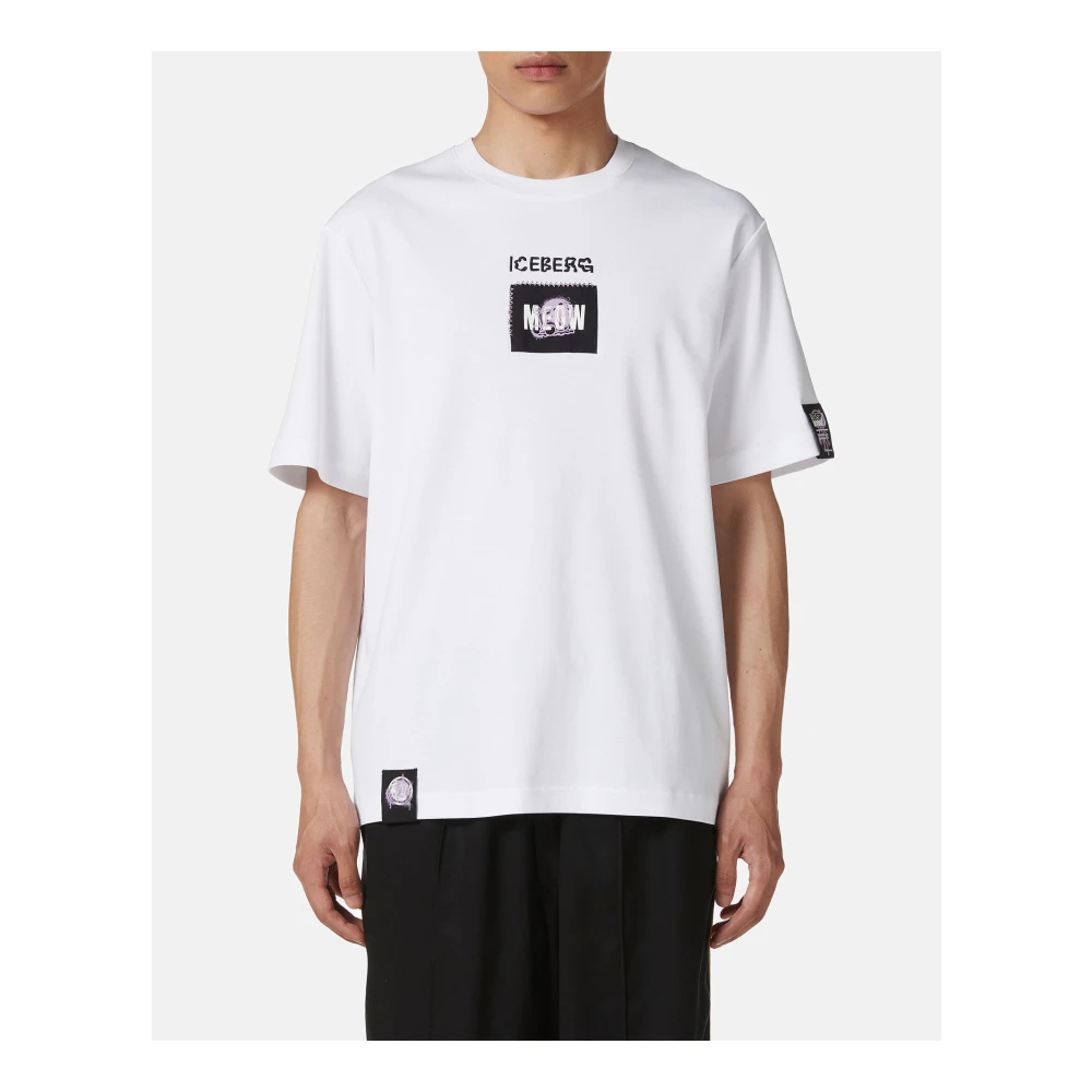 Iceberg Wit Regular Fit T-shirt in GOTS-gecertificeerd Interlock White Heren