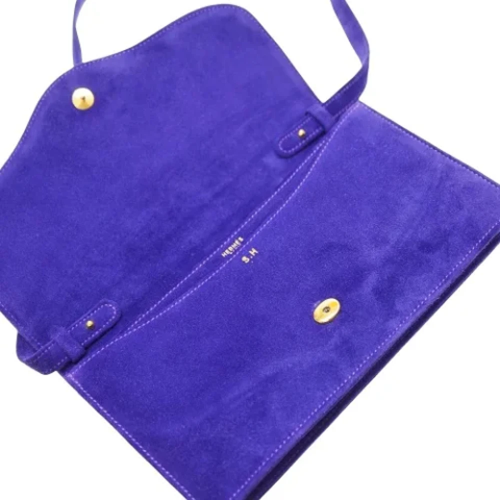 Hermès Vintage Pre-owned Suede clutches Purple Dames
