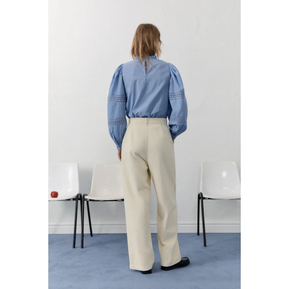 The New Society Blauwe Kant Blouse Paris Allure Blue Dames