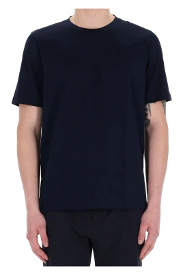 Blå Merceriserad Bomull T-shirt