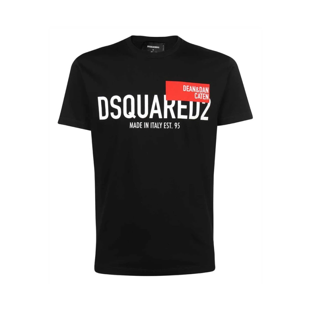 Dsquared2 Zwart Katoenen T-Shirt met Chic Dan Fit Black Heren