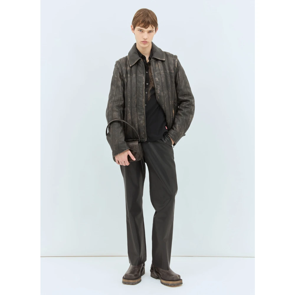 Diesel Paneelconstructie wollen broek met denim Black Heren
