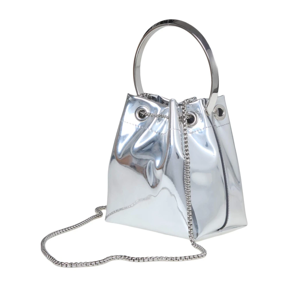Jimmy Choo Zilver Metallic Leren Emmer Handtas Gray Dames