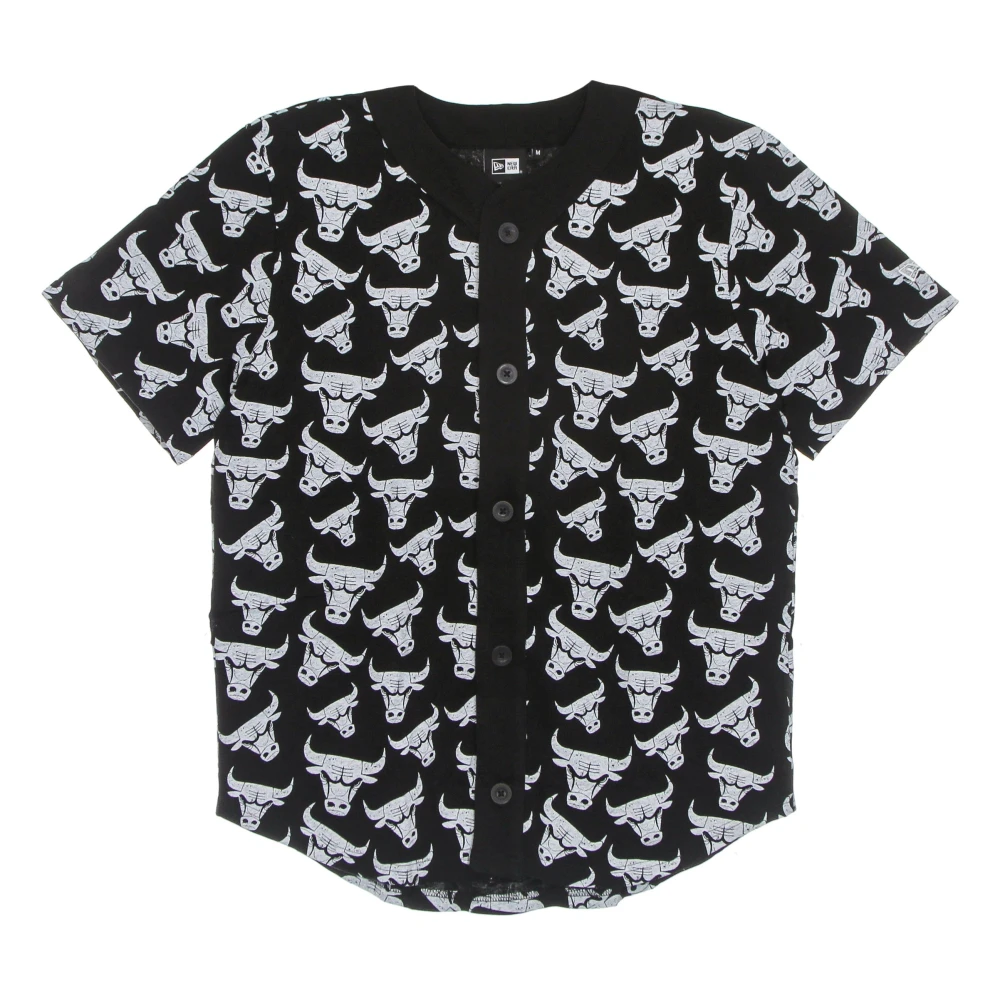 New era Chicago Bulls Logo Button-Up Jas Black Heren
