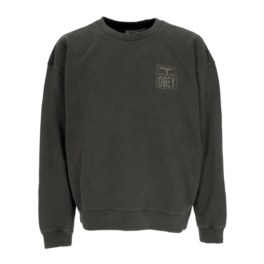 Obey Pigment Eyes Icon Crewneck Sweatshirt Black Heren