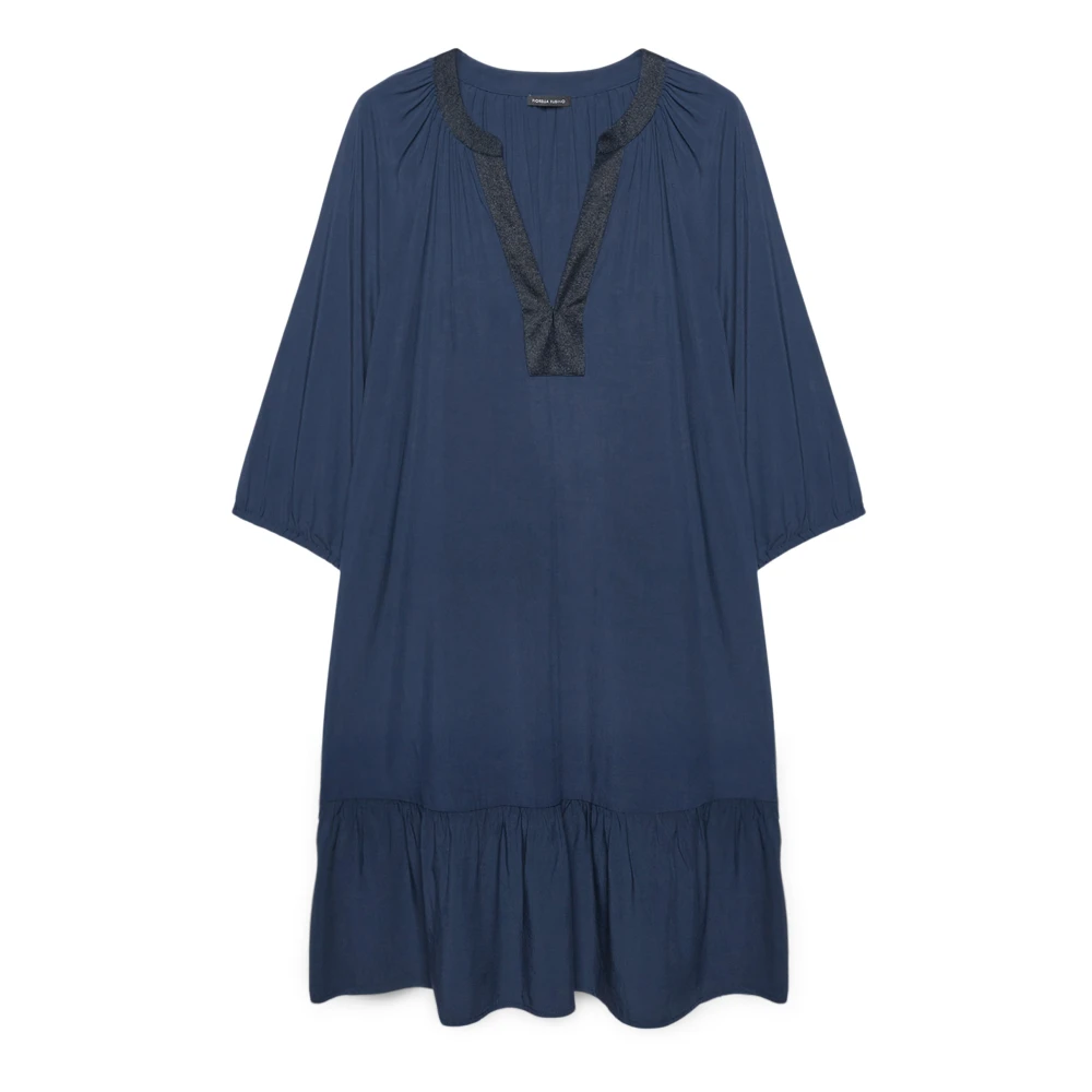 Fiorella Rubino Zomerjurk met Lurex-randen Blue Dames