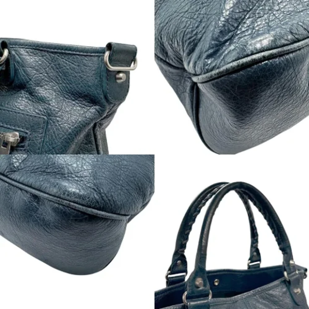 Balenciaga Vintage Pre-owned Leather balenciaga-bags Blue Dames