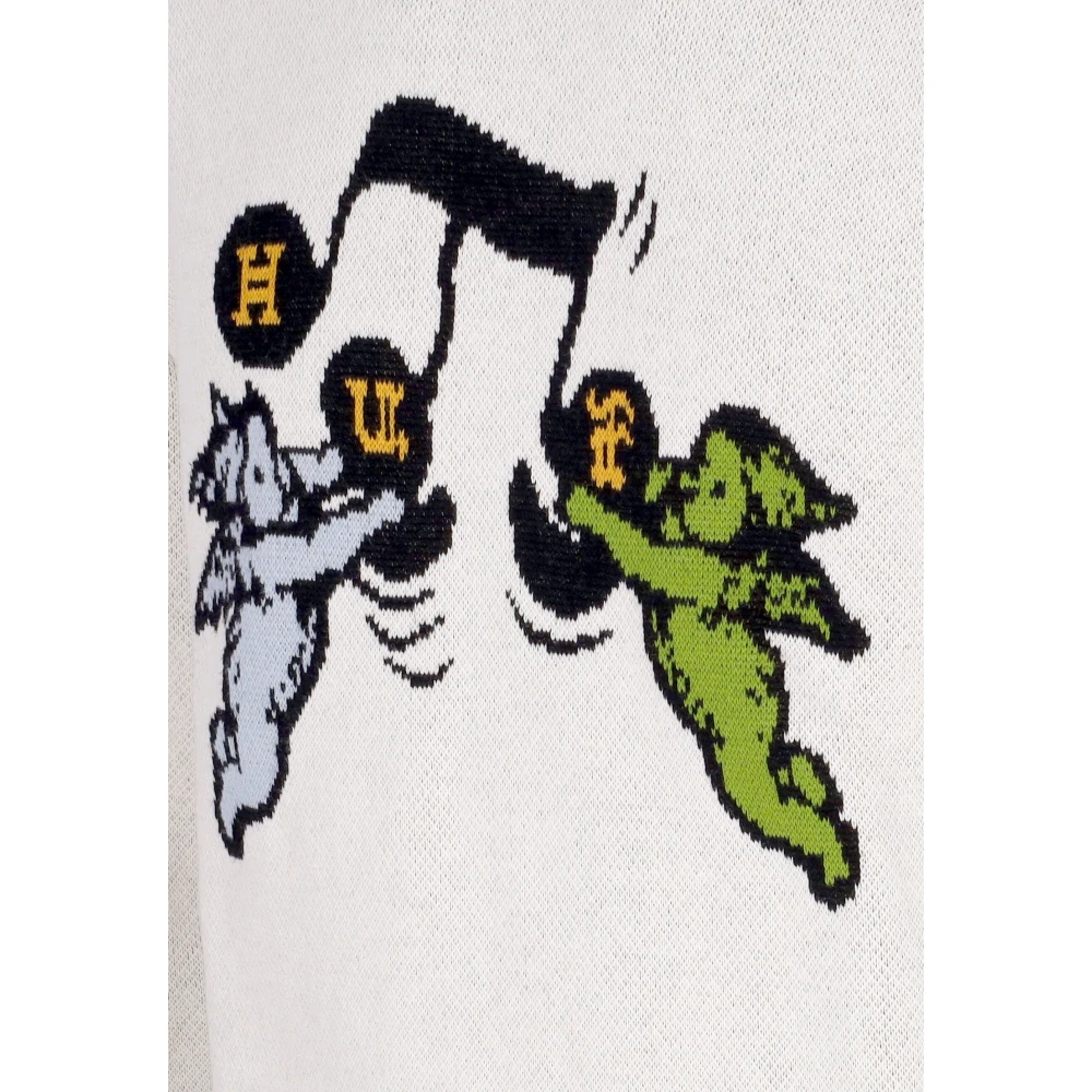 HUF Jacquard Sweater met Geborduurde Graphics White Heren