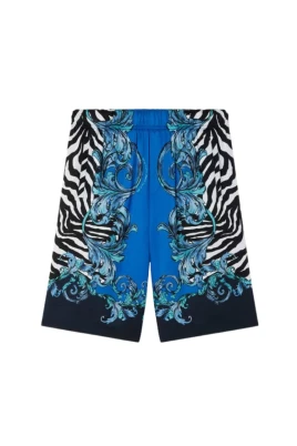 Shorts med zebratryck och barockmönster