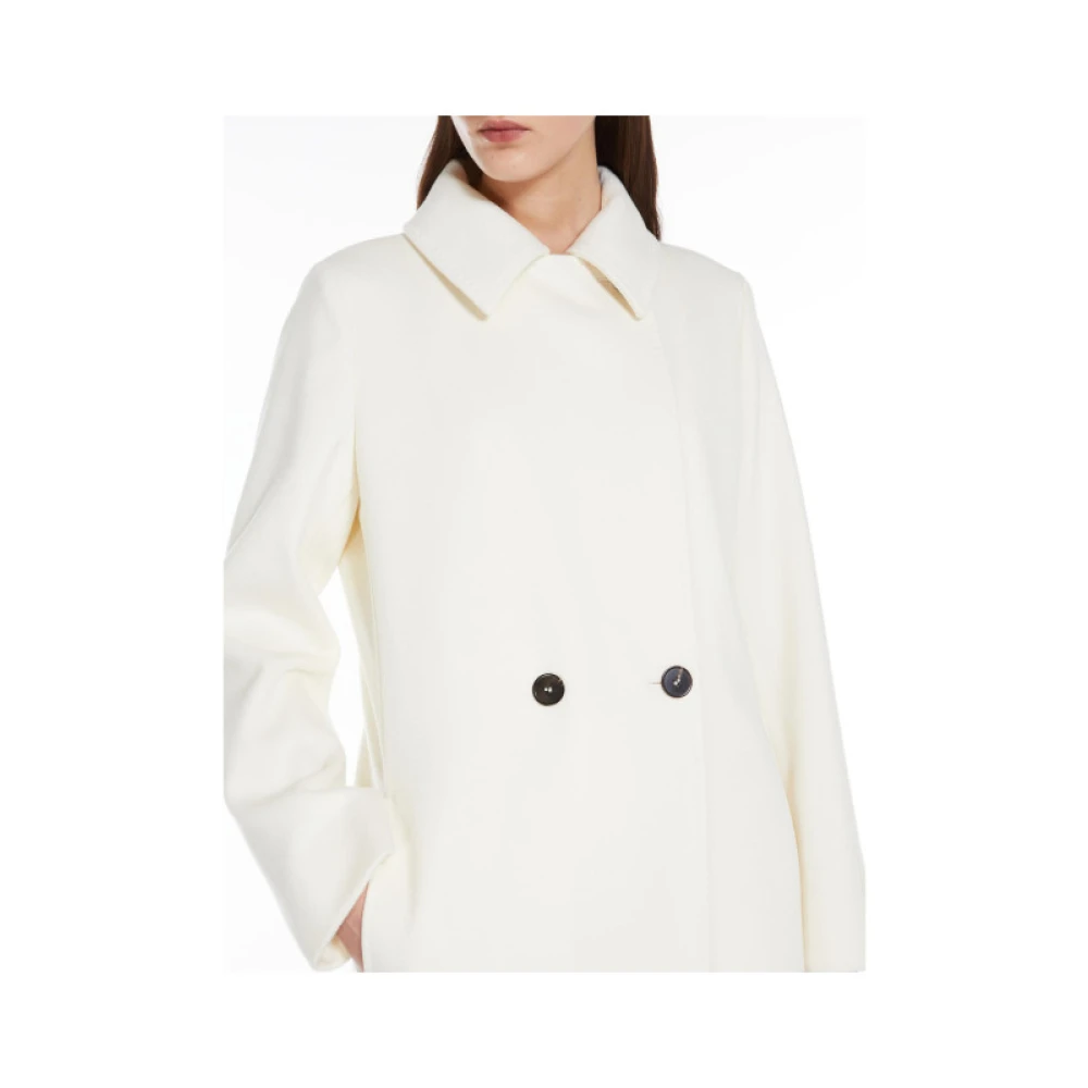 Max Mara Wollen Omslagjas White Dames
