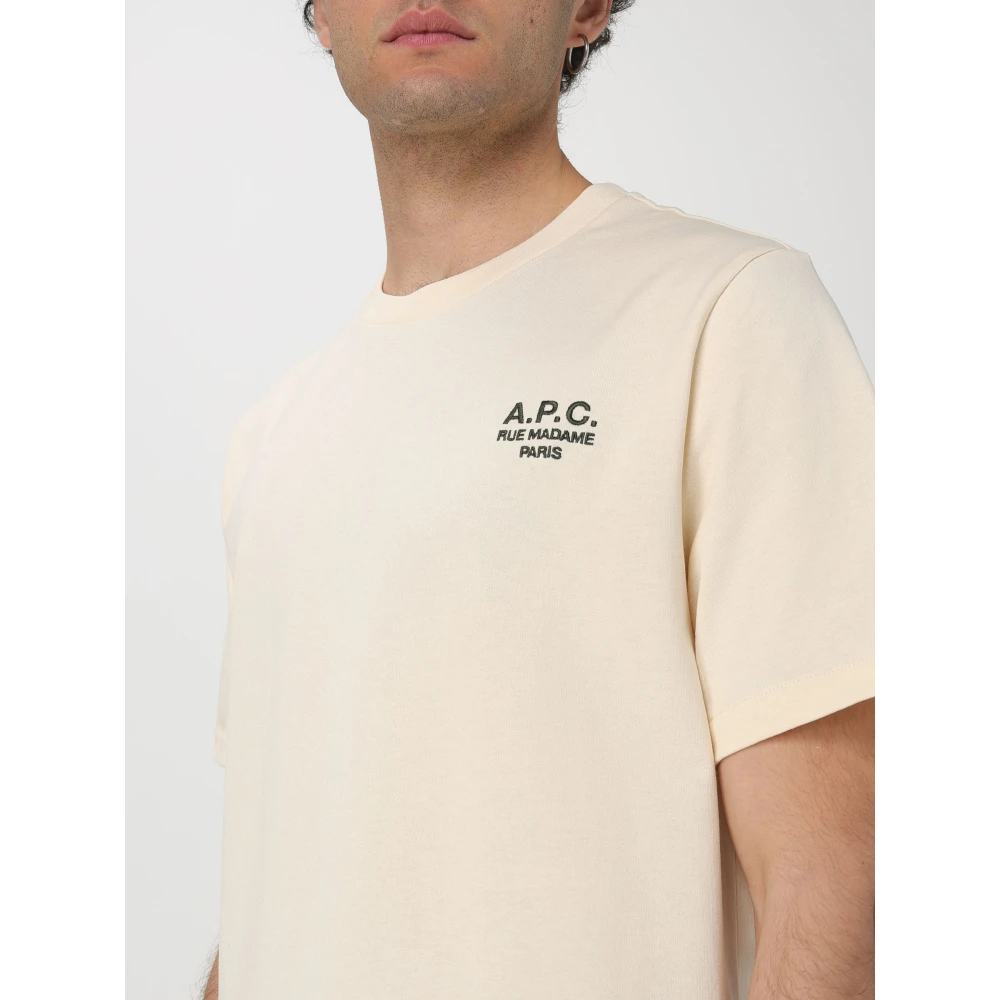 A.p.c. Biologisch Katoen T-Shirt Rue Madame Beige Heren