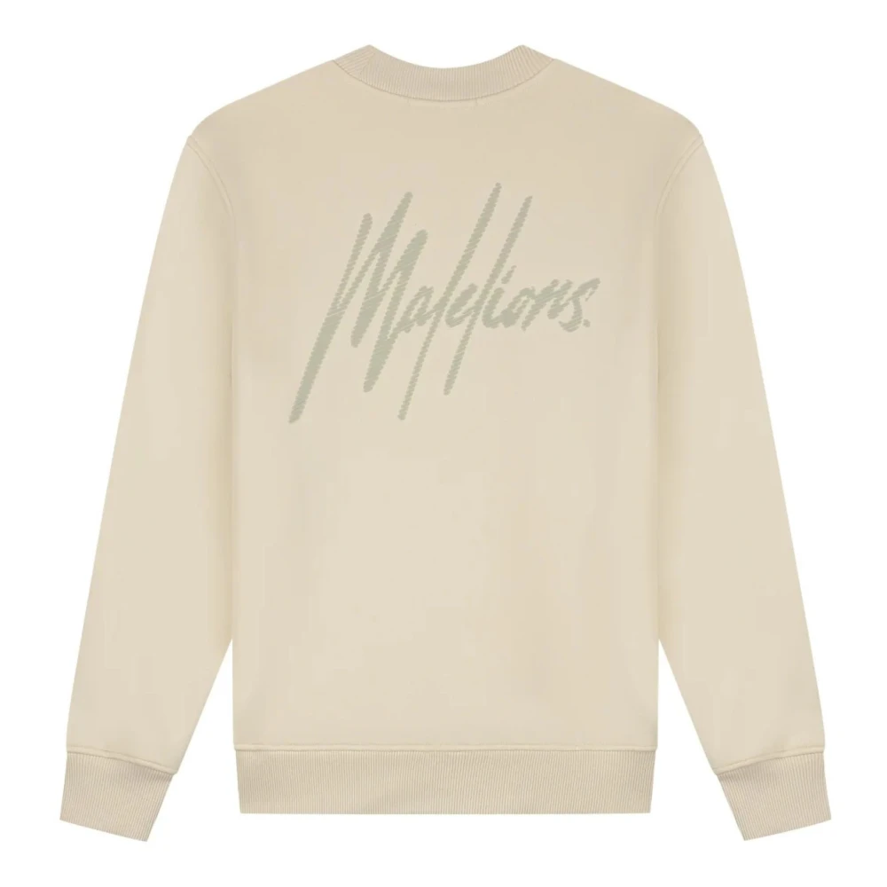 Malelions Gestreepte signature trui in beige Herenlions Beige Heren