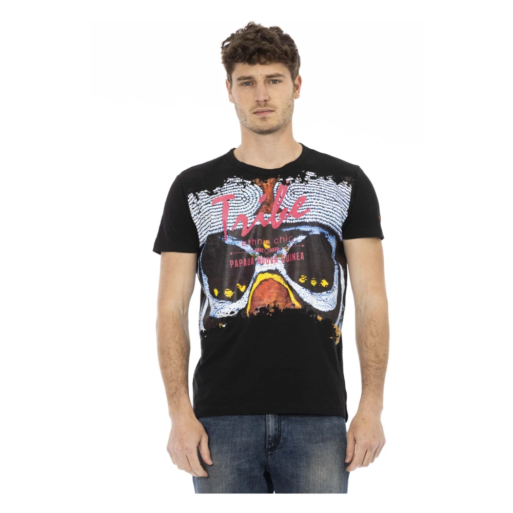 Trussardi Men's Black Action Sort Bomuld T-Shirt