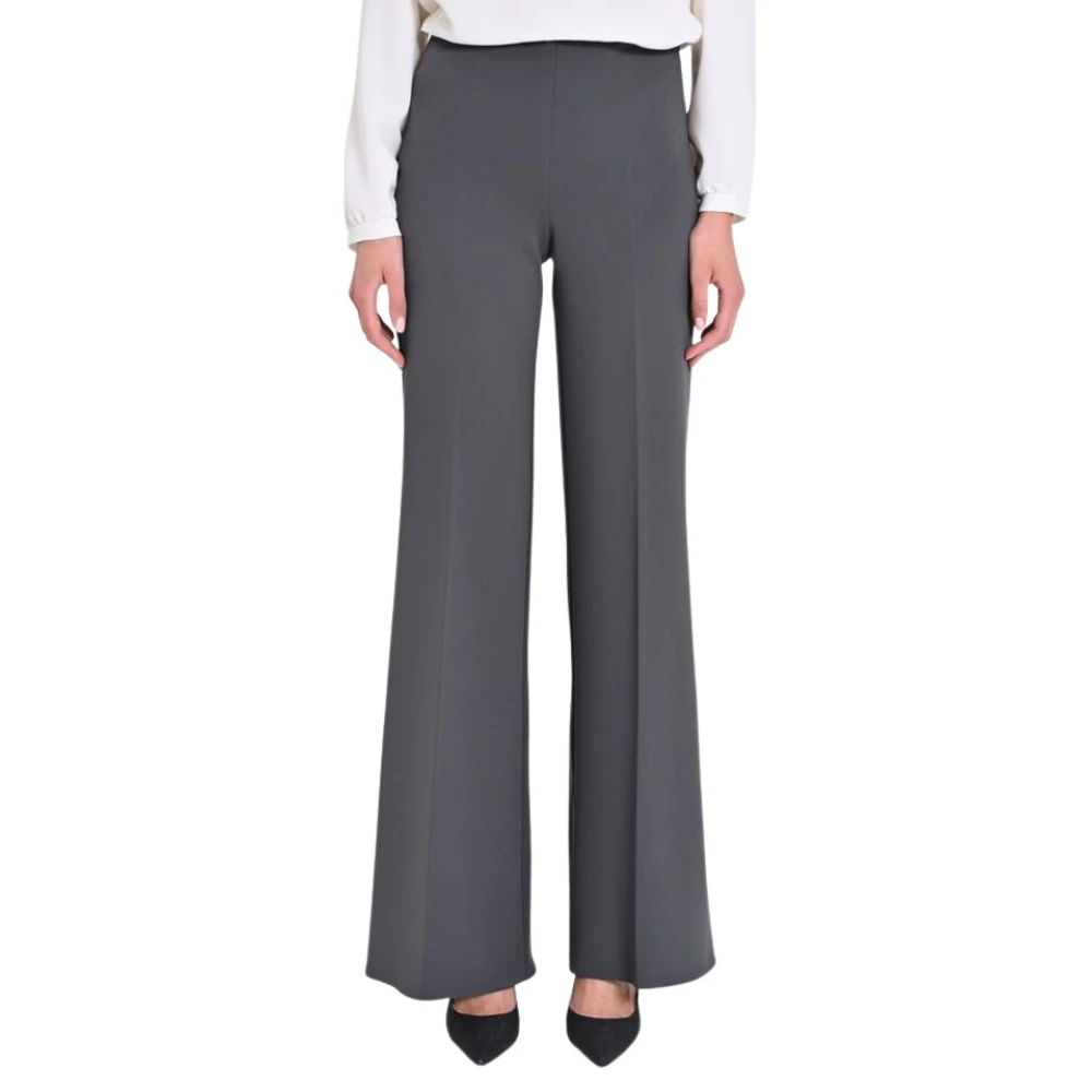 RINASCIMENTO Zijrits Scuba Crepe Palazzo Broek Gray Dames
