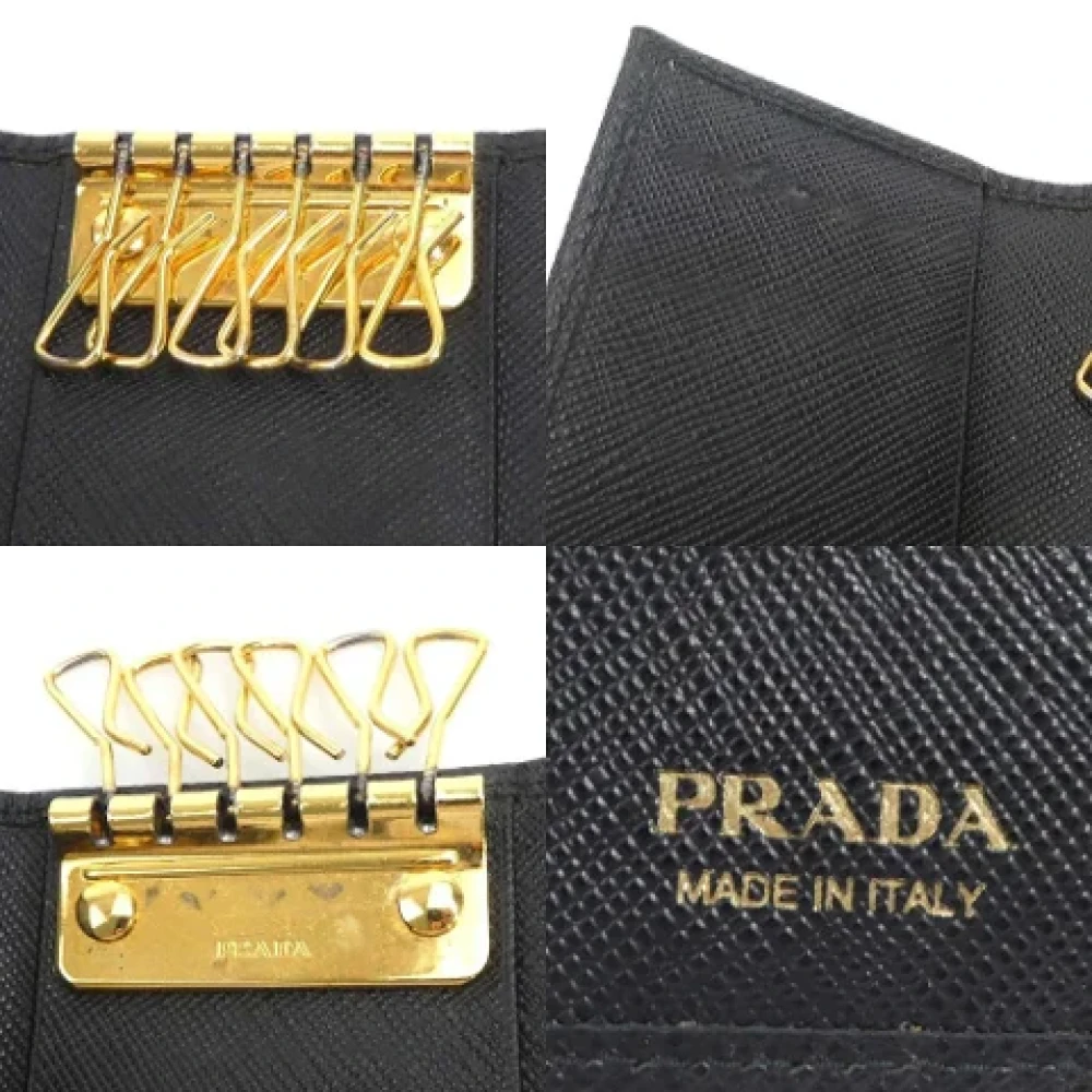 Prada Vintage Pre-owned Leather key-holders Black Dames