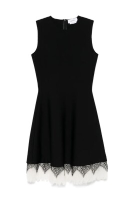 Vestido Pinko Denim And Jacquard Midi - Negro, Top De Jacquard, Falda De Denim