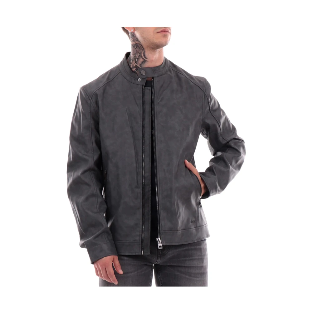 Guess Trendy Zwarte Jas voor Mannen Black Heren