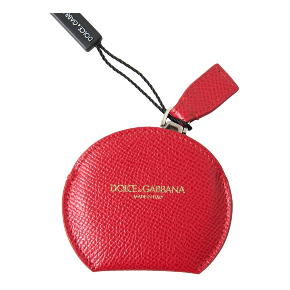 Dolce & Gabbana Rode Leren Handspiegelhouder Red Dames