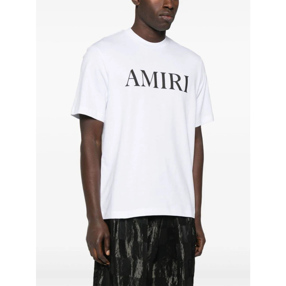 Amiri Witte Logo T-shirt van Katoen White Heren