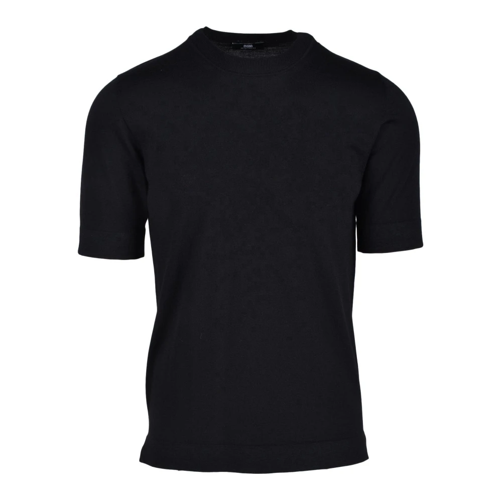 Alpha Studio Merino Wol Gebreide Trui Black Heren