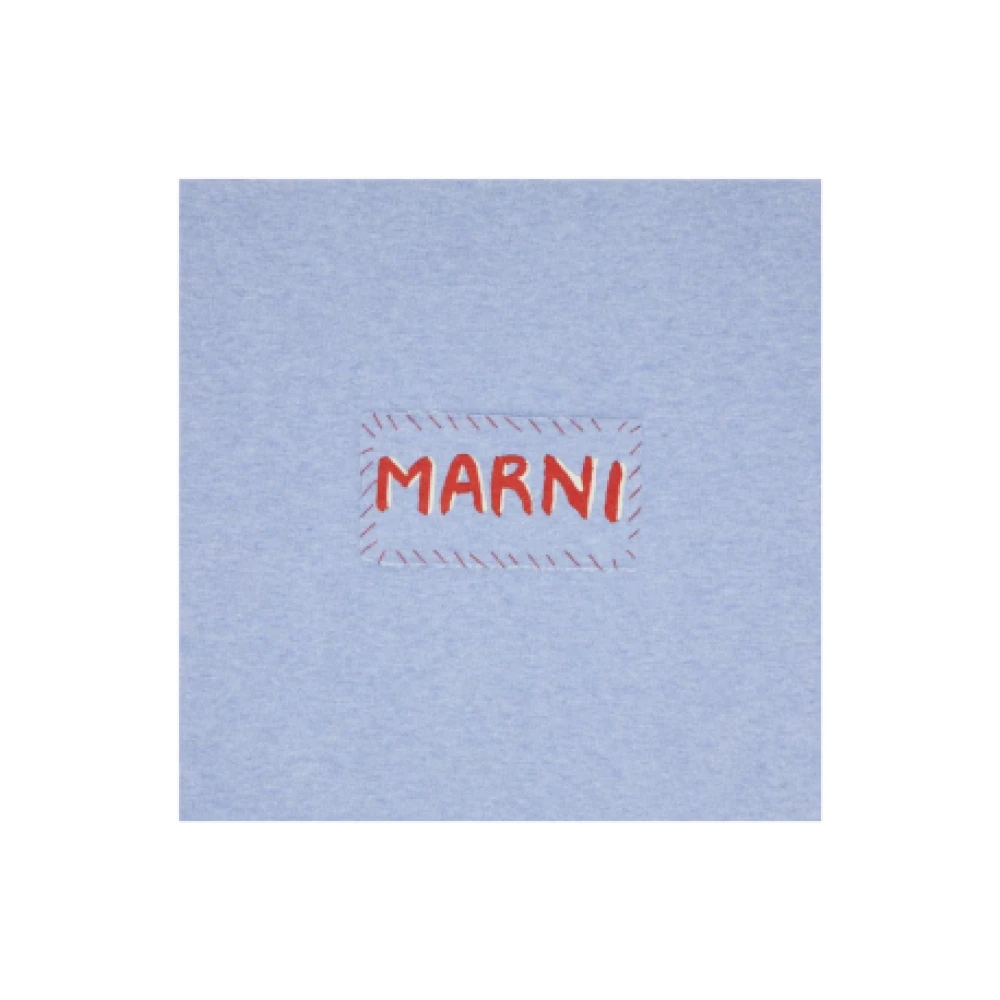 Marni Bloemen Drippende Sweatshirt Blue Heren
