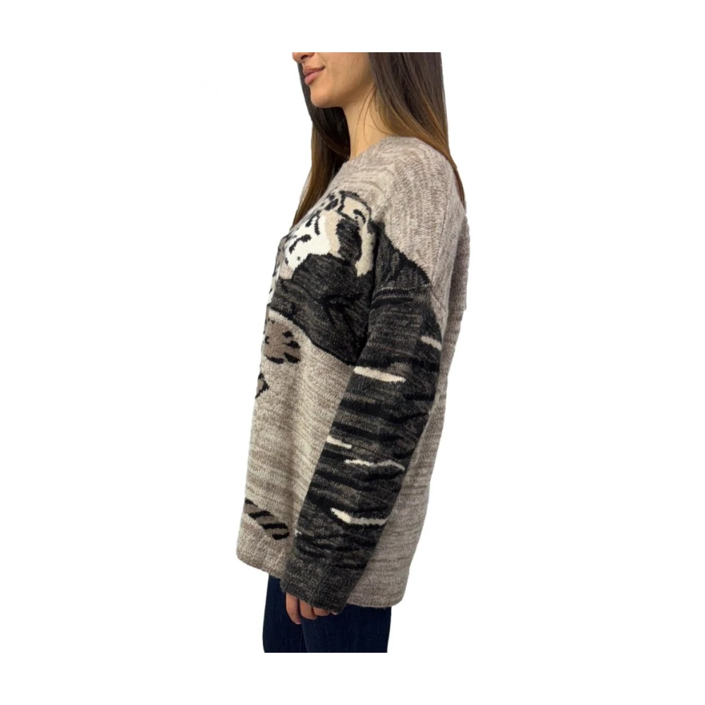 P.a.r.o.s.h. Stijlvolle Gebreide Top Gray Dames