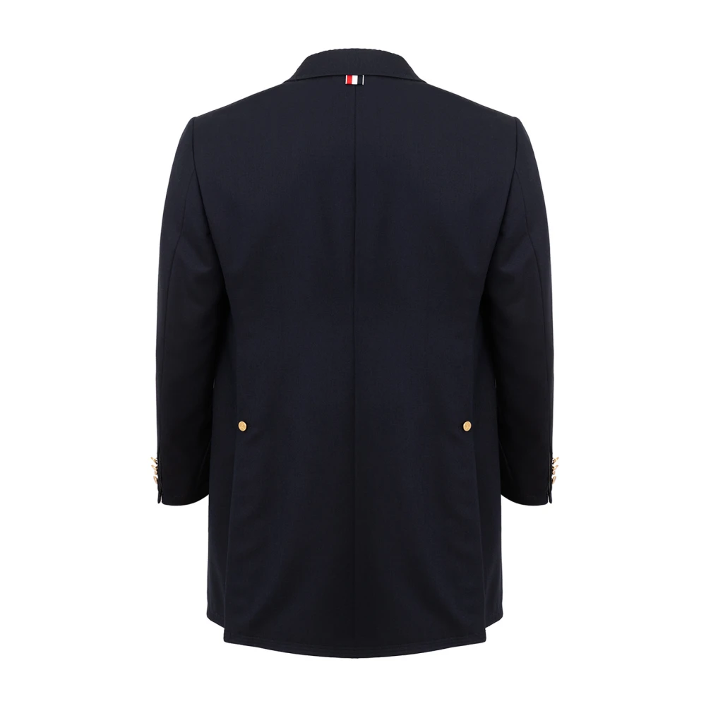 Thom Browne Blauwe Chesterfield Overjas Blue Heren