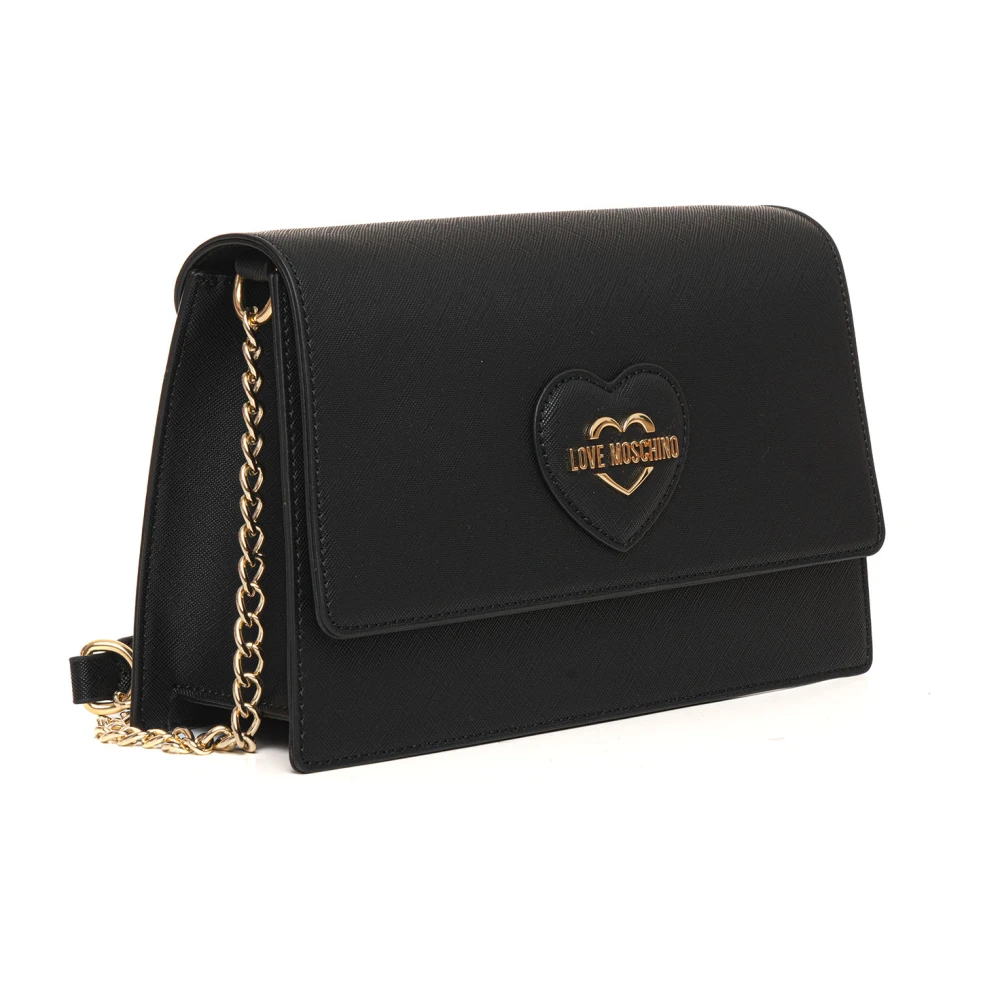 Love Moschino Schoudertas met ketting en voorflap Black Dames