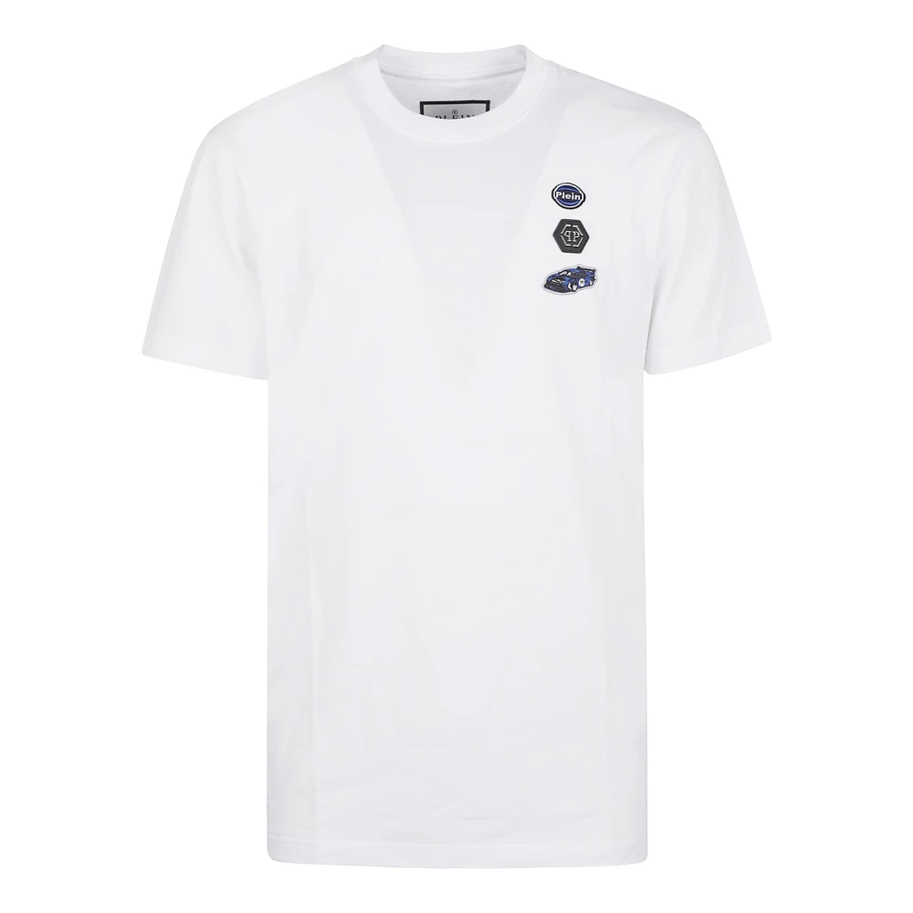 Philipp Plein Auto Race Ronde Hals T-shirt White Heren