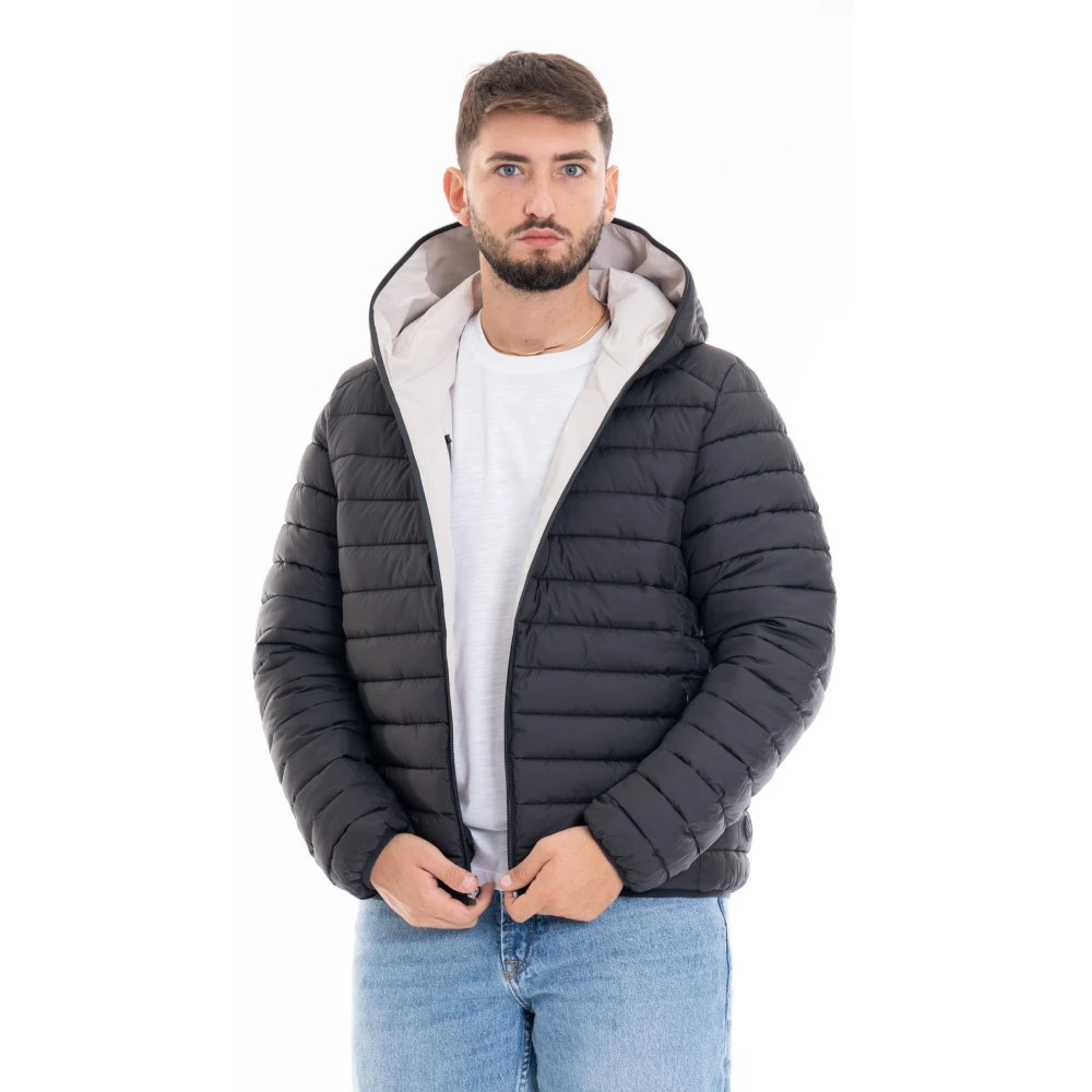 Save The Duck Dubbelzijdige Hoodie voor Mannen Beige Heren