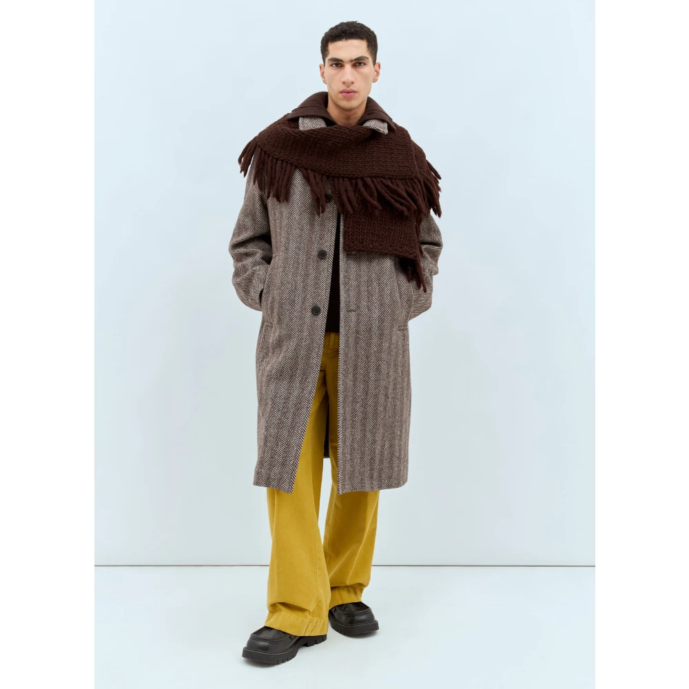 Dries Van Noten Coats Brown Heren