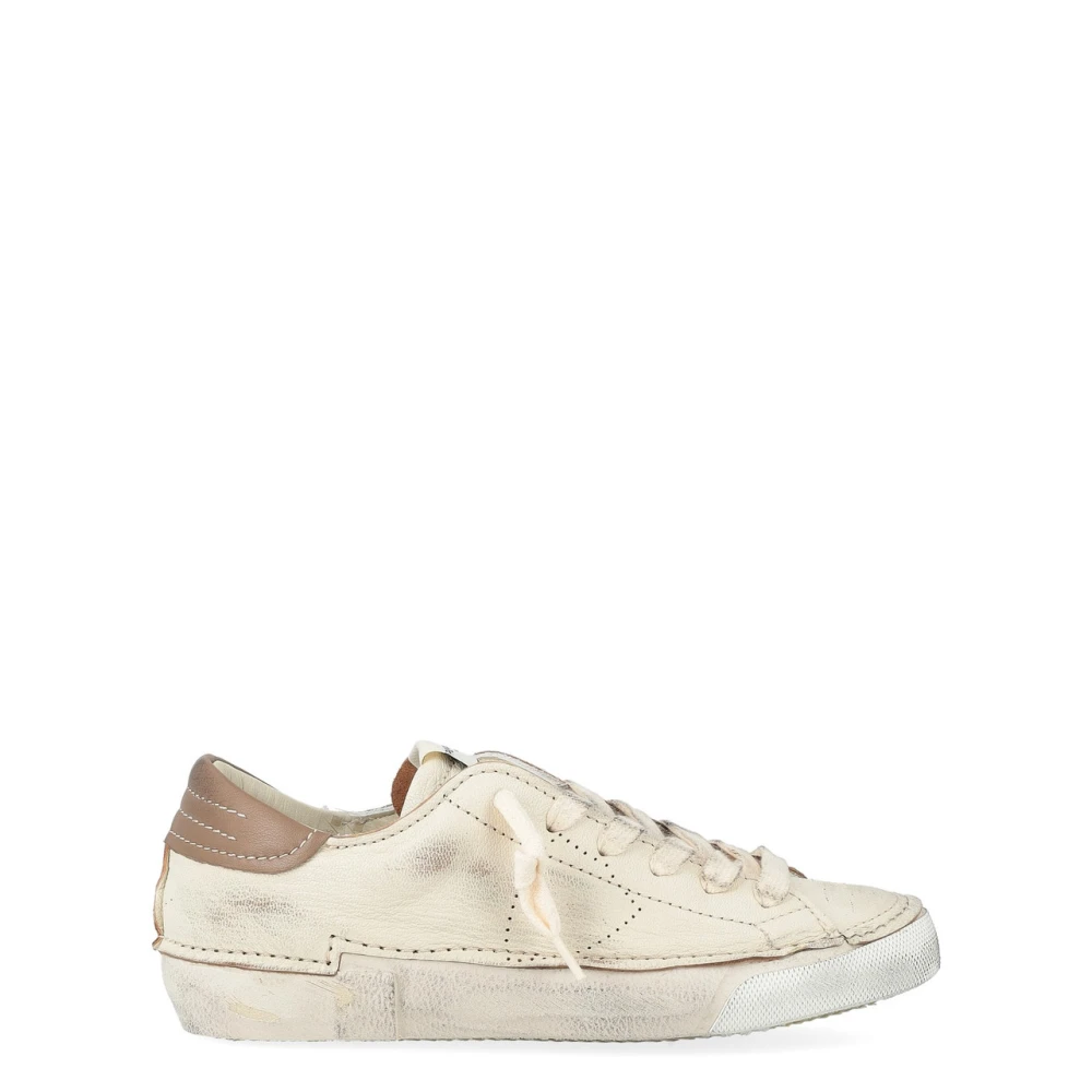 Philippe Model Lage Damesneakers in Parelwit Dames Schoenen Beige
