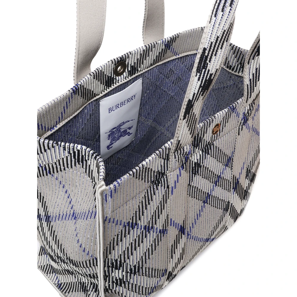 Burberry Vintage Check Polyester Tote Tas Gray Dames
