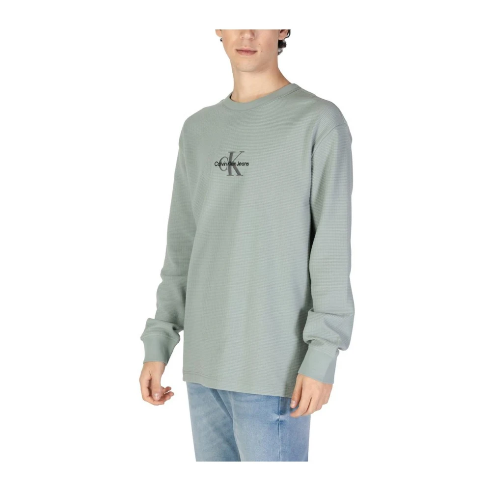 Calvin Klein Jeans Katoenen Crewneck Sweater Green Heren