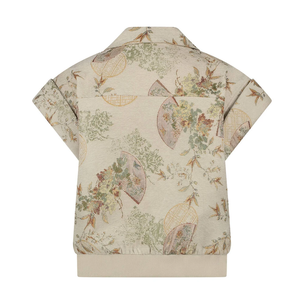 Nukus Geborduurde Top in Amy Stijl Beige Dames