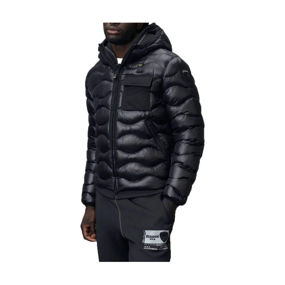 Blauer Klassieke Herenjas Black Heren