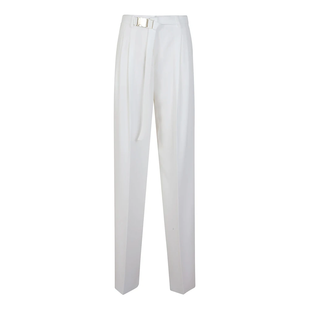 Max Mara Studio Witte op maat gemaakte broek met rits White Dames
