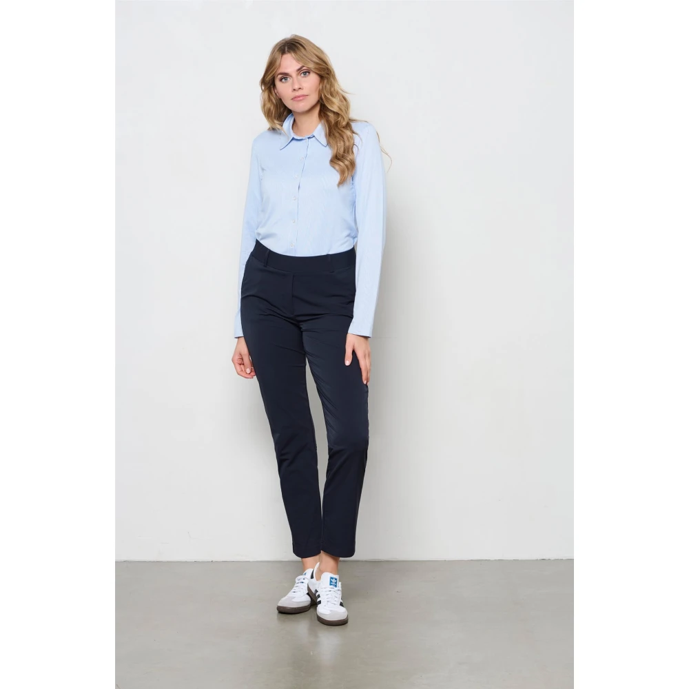 &Co Woman Lotte Streep Blouse Blue Dames