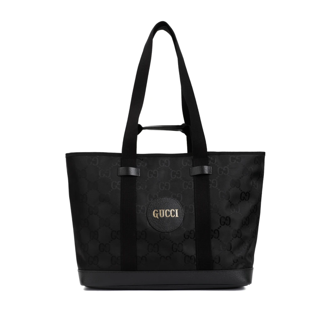 Gucci Zwarte Nylon Shopper Tas Black Heren