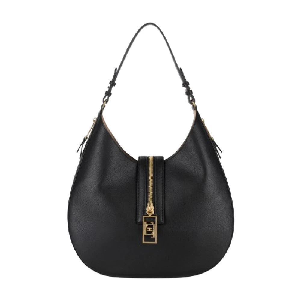 Elisabetta Franchi Zwarte Synthetisch Leren Grote Hobo Tas Black Dames