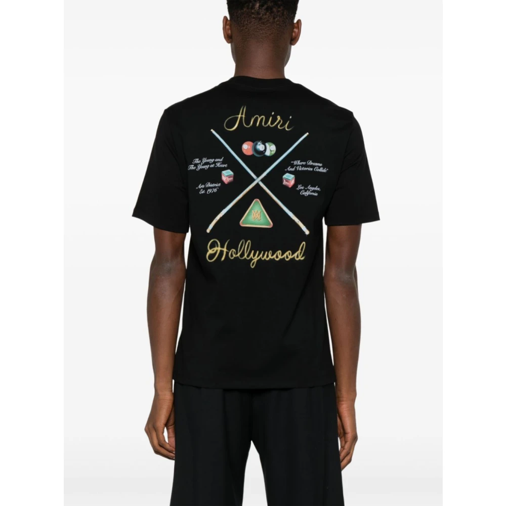 Amiri Graphic Print T-shirt van Jersey Katoen Black Heren