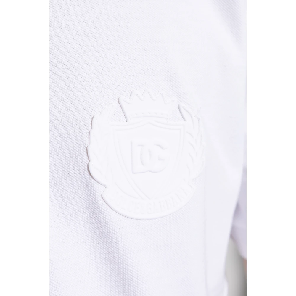 Dolce & Gabbana Katoenen polo met logo White Heren