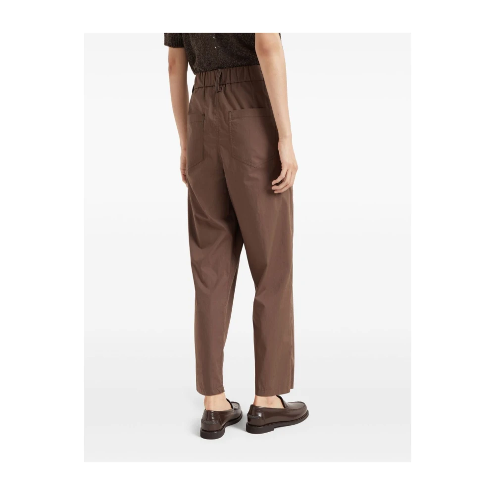 BRUNELLO CUCINELLI Bruine Broek Elegante Stijl Brown Dames