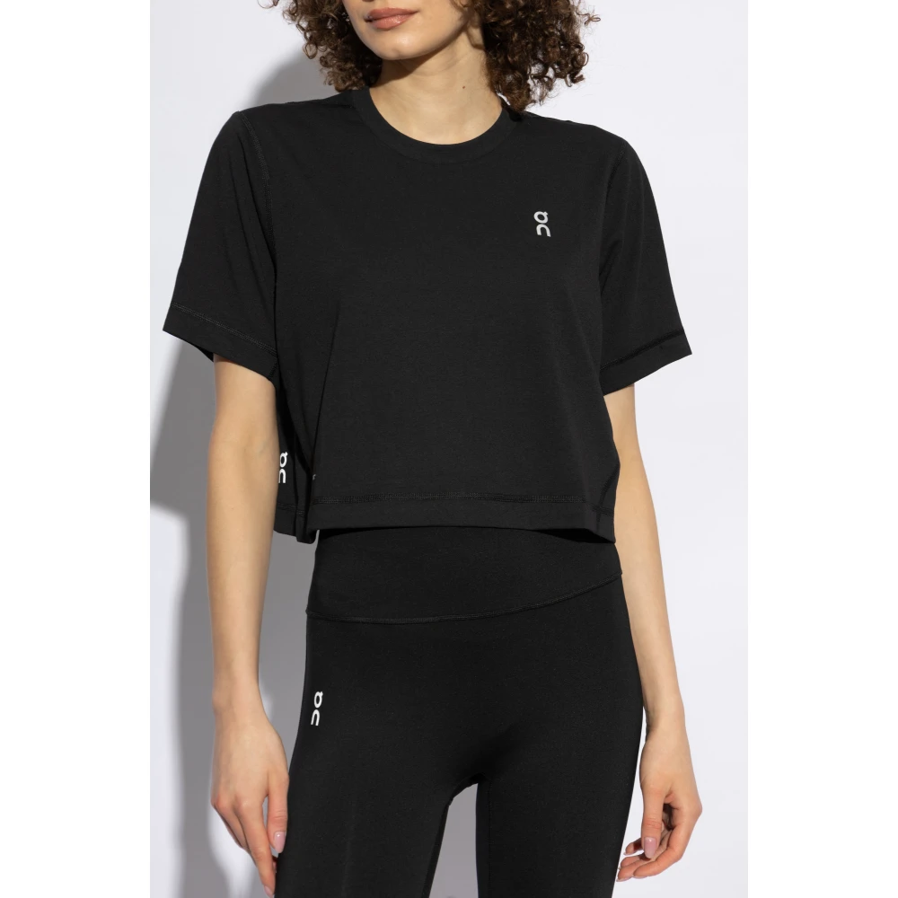 ON Running Trainings T-shirt met logo Black Dames
