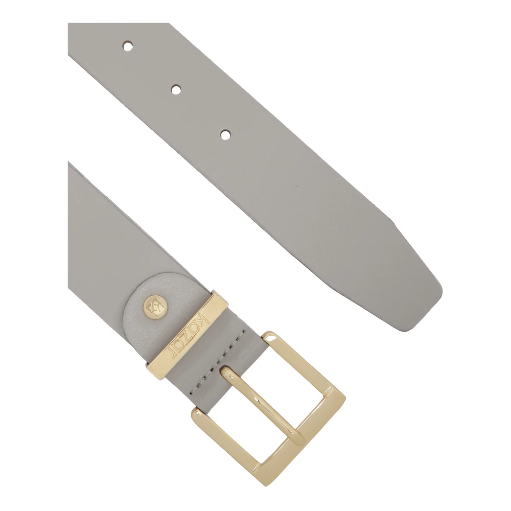 Kazar Grijze leren riem met gouden gesp Gray Dames