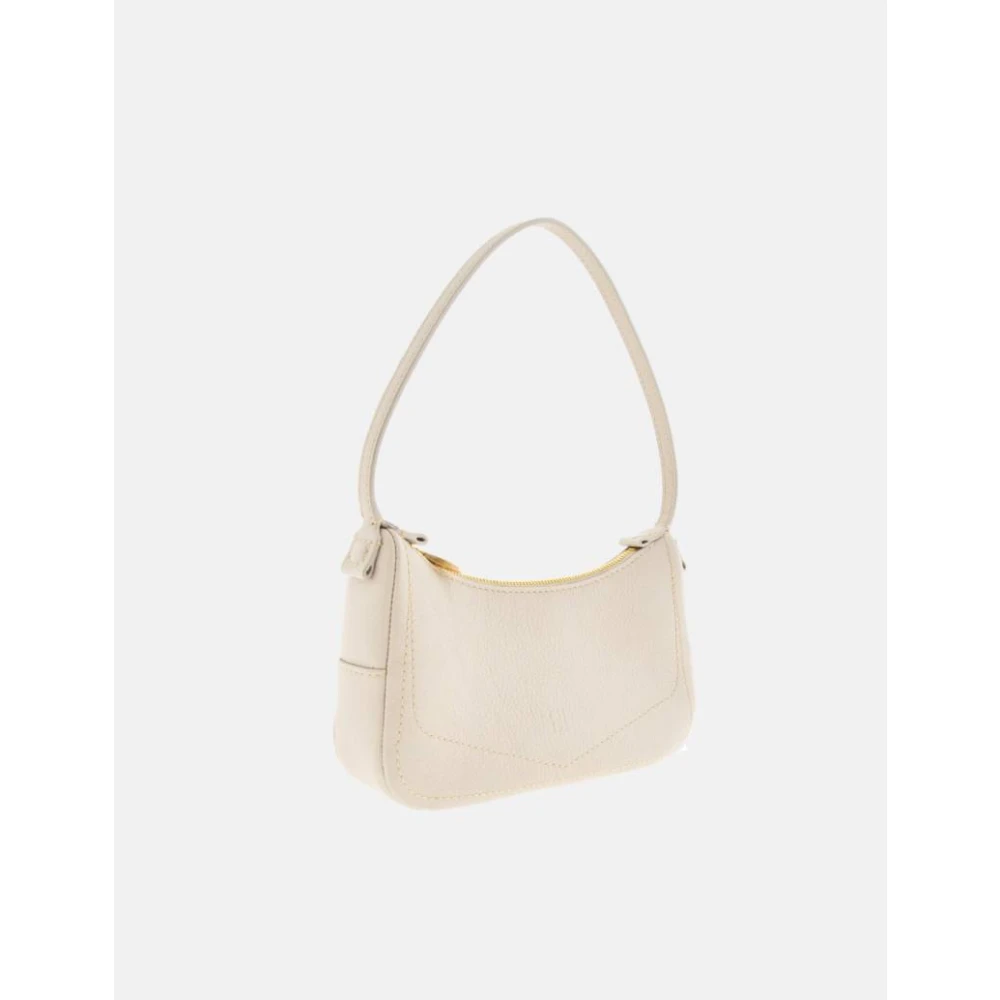 Carolina Herrera Mini Pochette Blasón Leren Tas Beige Dames