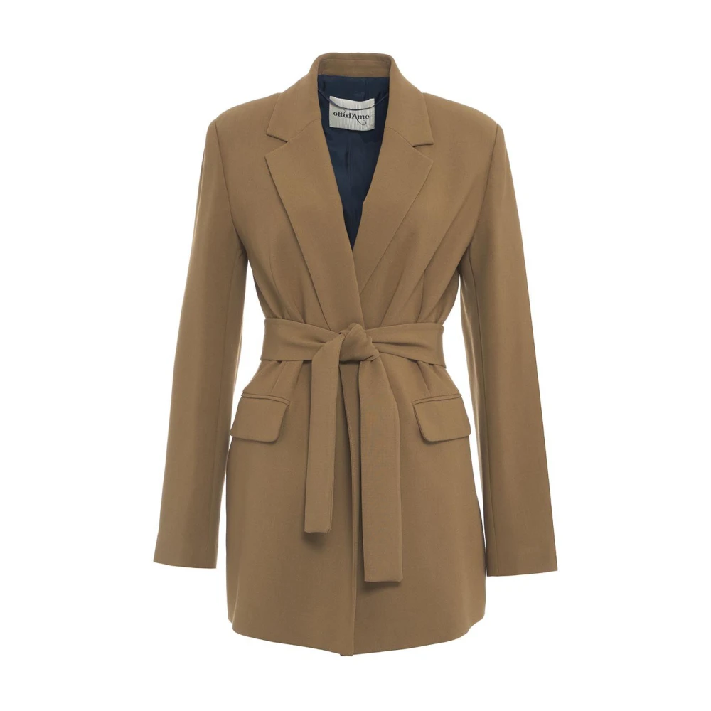 Ottod'Ame Bruine Blazer voor Vrouwen Aw24 Brown Dames
