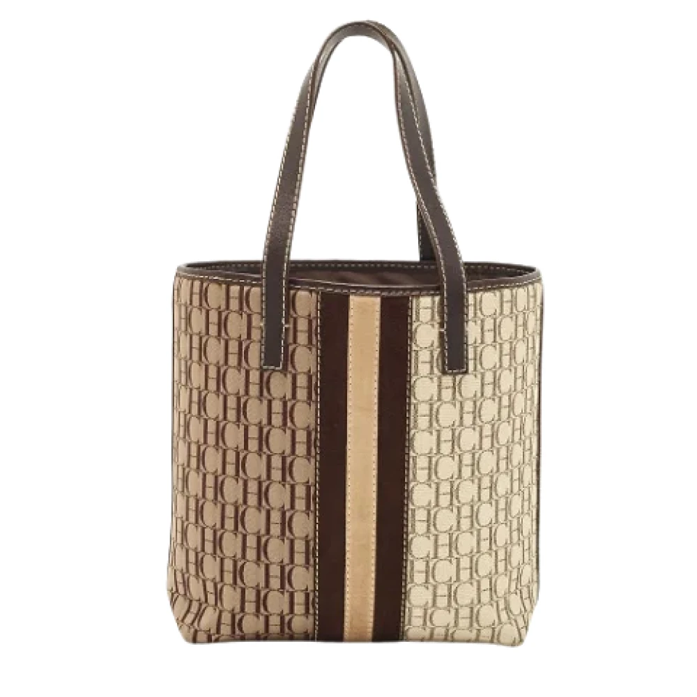 Carolina Herrera Pre-owned Fabric handbags Brown Dames