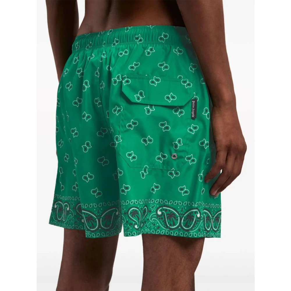 Palm Angels Groene Paisley Zwembroek Green Heren