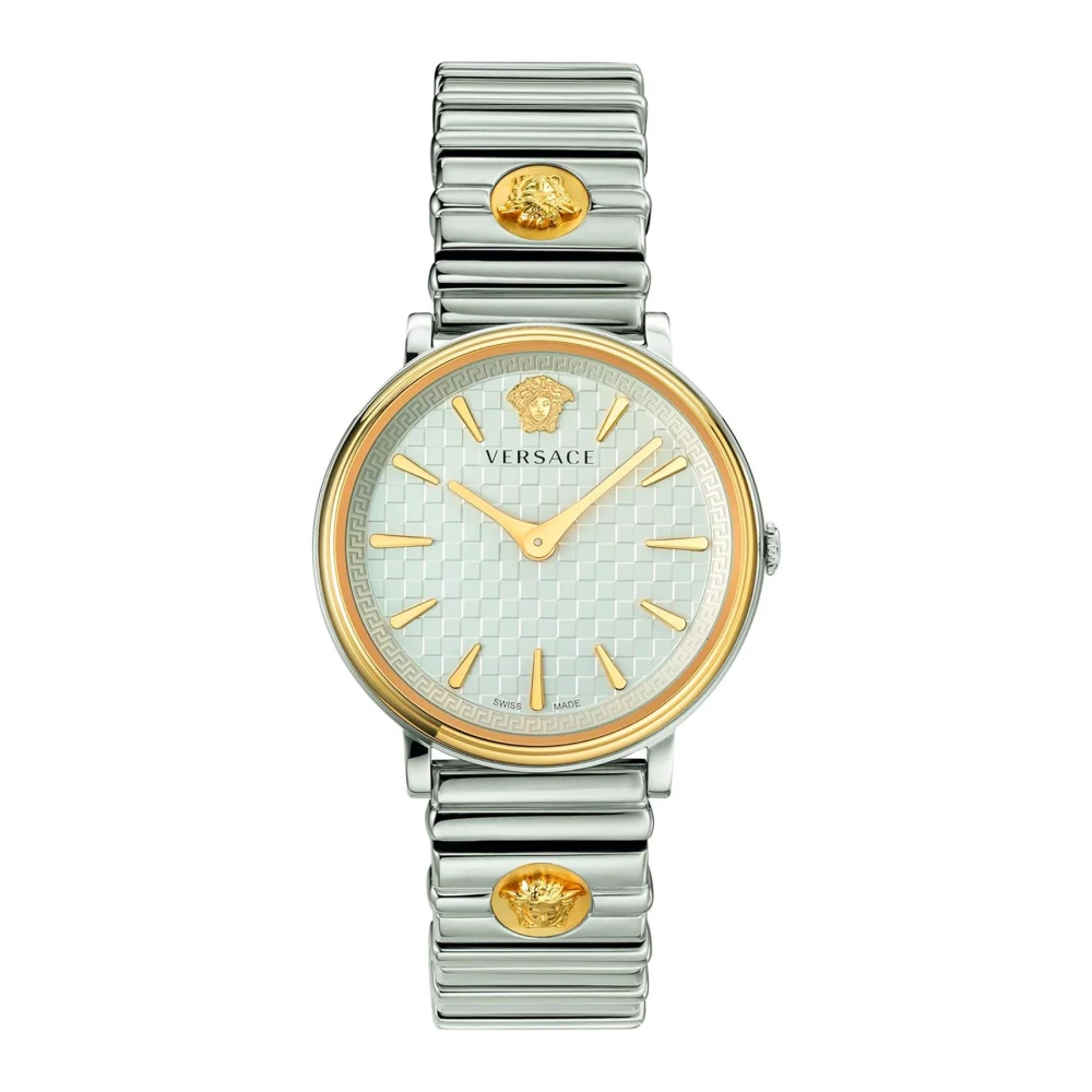 Versace Unisex Gray Elegant Stainless Steel Analog Quartz Watch